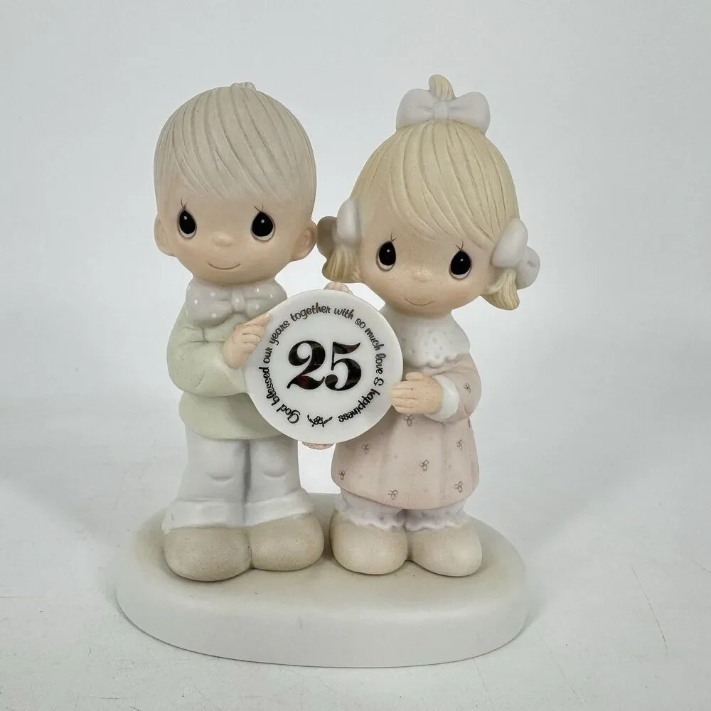 Precious Moments 1983 25th Anniversary Figurine E-2857 God Blessed Our Years